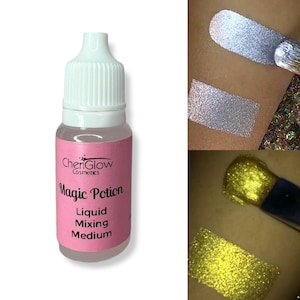 Magic Potion Liquid Mixing Medium - 10ml - For pigment powders, eyeshadows, mineral makeup. Turn into eyeliner. Transfer proof. Long Lasting