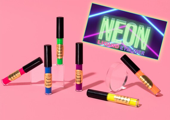 Reactive Water Activated Neon Colorful Eyeliner Set With UV Light