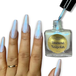 Supernova - Diamond Nail Polish - Blueish - Iridescent - Color Shifting - Multi Chrome - Long Wearing, Pigmented - Great Quality.
