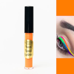 Neon Orange Liquid Eyeliner - Water-proof, Smudge-proof, Long-lasting,  Matte finish, Alcohol free, Non-irritating