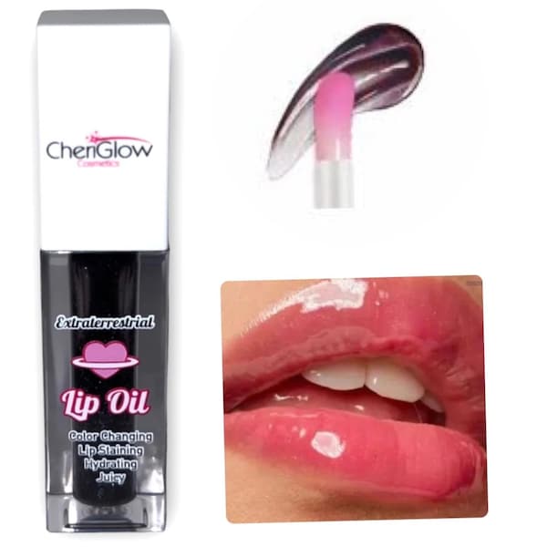 Bella Lip Oil - Color Changing - Black To Pink - Lip Staining - Long Lasting - Hydrating - Non Stick