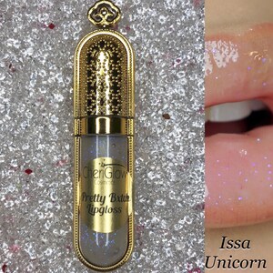 Issa Unicorn - Glitter Lipgloss Lipgloss, Glossy, Multi kleur Lipgloss, Color Changing, Lip Gloss, paars glitter, Fantasy glans.