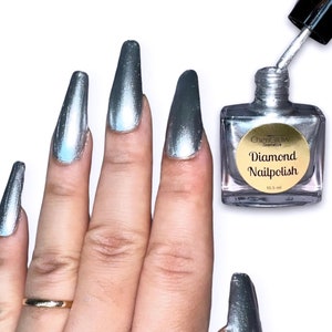 Moonlight - Diamond Nail Polish - Metallic - Chrome - Long Wearing - Pigmented - Great Quality.
