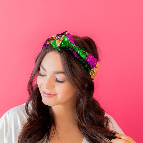 sequin mardi gras earrings