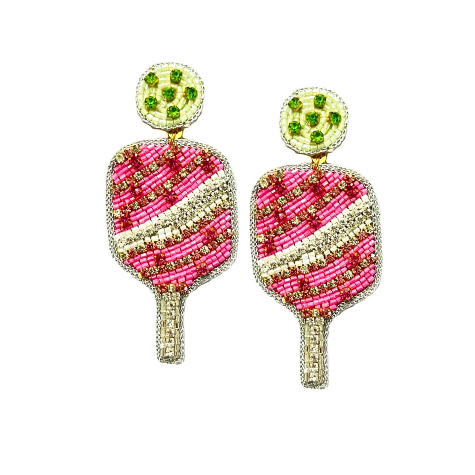 Tennis Charm Dangle Earrings – Silver Tone Metal Sports Jewelry, Gift For Tennis Players & Sports Lovers