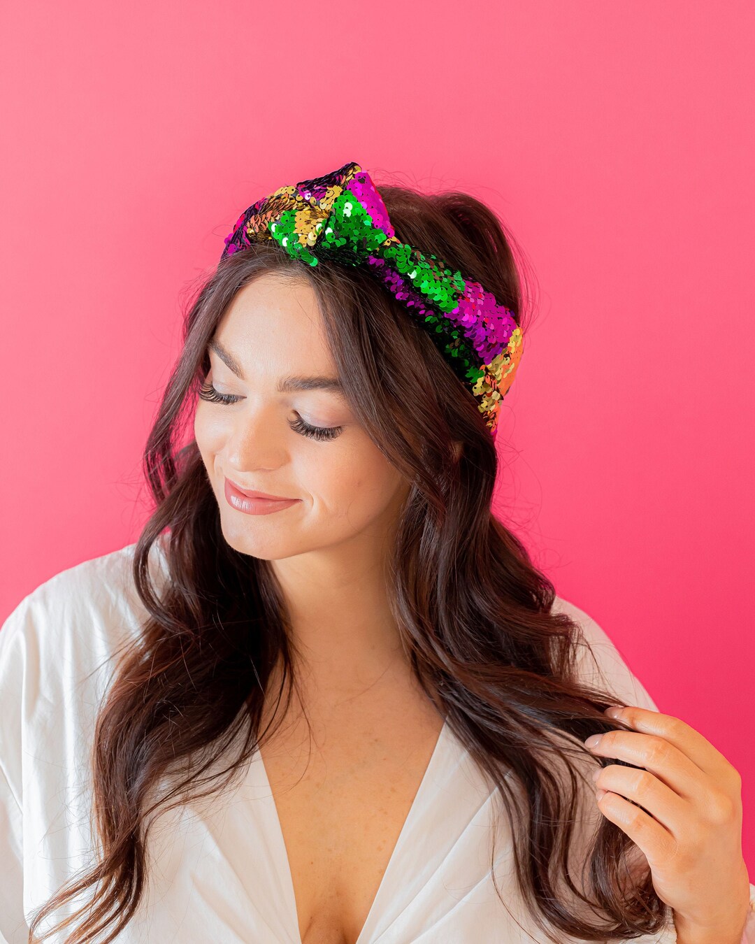 Mardi Gras Sequin Wrap Headband, Mardi Gras Sequin Headband, Etsy