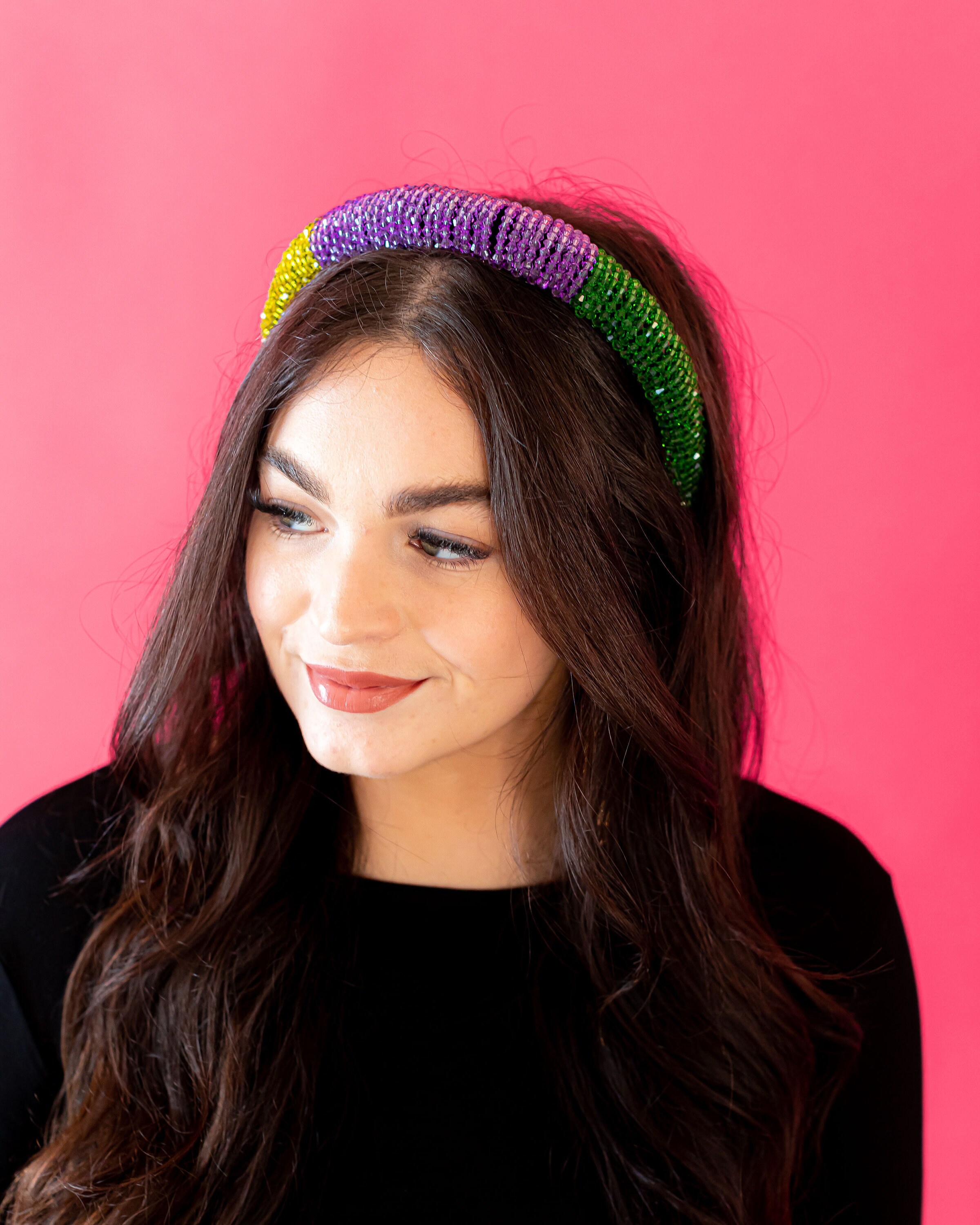 mardi gras headband girl