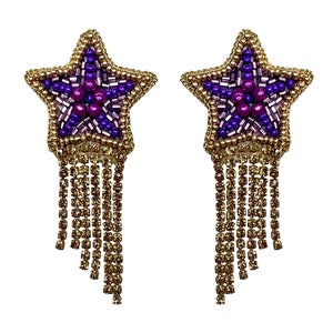 NEW! Star Game Day Earrings, NFL Football, Gameday Earrings, Purple and Gold Star Earrings