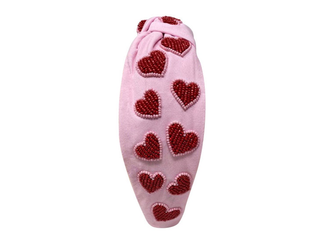 Valentine Heart Headband, Heart Headband, Pink and Red Heart Headband ...