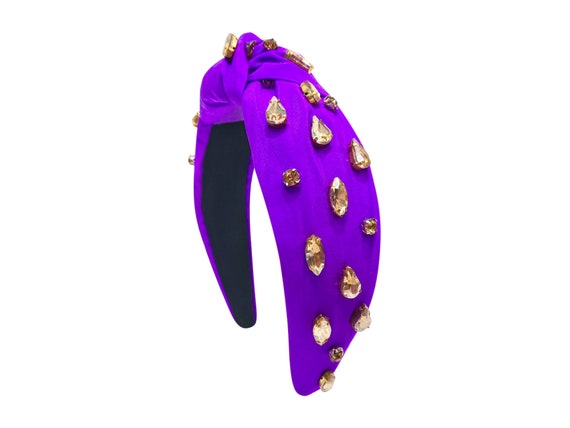 Game Day Headbands, Purple and Gold Rhinestone Headband  display picture 3
