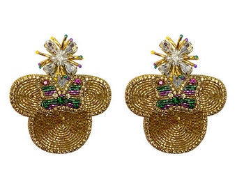 NUOVI orecchini Topolino con fiocco, orecchini Minnie Mardi Gras