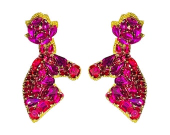 Derbyörhängen, Kentucky Derbyörhängen, Hästörhängen, Hästörhängen med strass, Rosa hästörhängen med strass