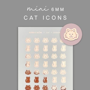 Mini Planner Stickers, Cat Planner Stickers, Functional Planner Stickers