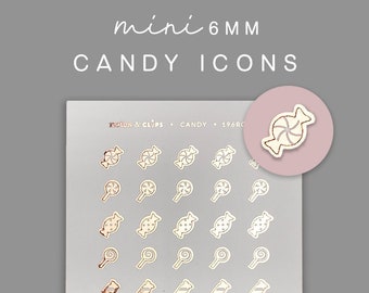 Mini Planner Stickers, Candy Icons, Decorative Planner Stickers, Mini Icon Stickers