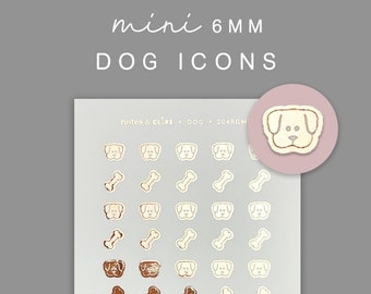 Mini Planner Stickers, Dog Icons, Functional Planner Stickers, Mini Icon Stickers