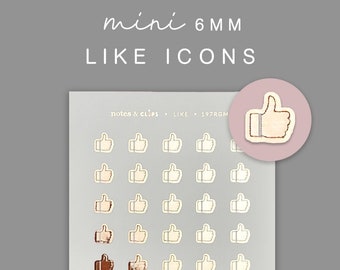 Mini Planner Stickers, Like Icons, Decorative Planner Stickers, Mini Icon Stickers