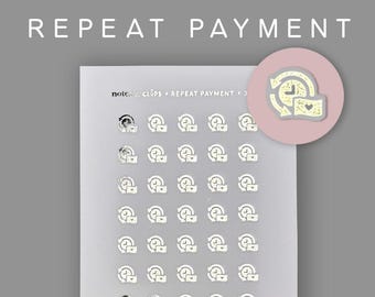 Foiled Finance Stickers - Repeat Payment Icons