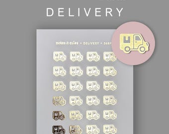 Foiled Delivery Truck Planner Stickers – 28 Matte Vinyl Stickers