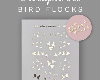 Transparent Bird Flock Sticker - Foiled Clear Deco Sticker
