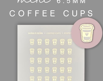 Mini Coffee Planner Stickers: Foiled Icon Stickers for Small Planners