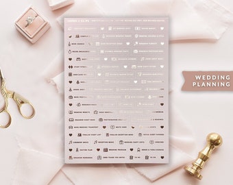 Foiled Task Stickers - Wedding Planning Stickers