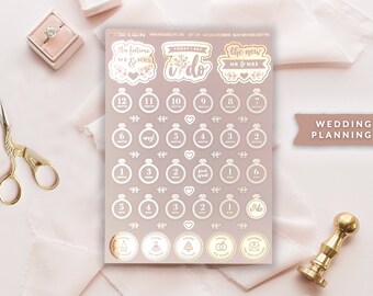 Foiled Decorative Wedding Planning Stickers
