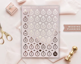 Foiled Countdown Wedding Planning Stickers