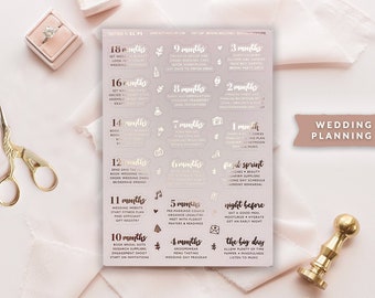 Foiled Milestone Wedding Planning Stickers