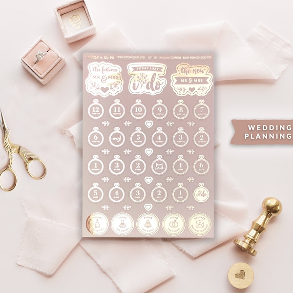 Foiled Decorative Wedding Planning Stickers