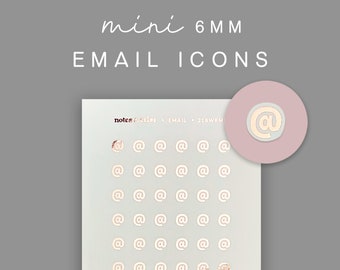 Mini Icon Planner Stickers, Email Planner sticker, Hobonichi Weeks Stickers, Foiled Planner Stickers