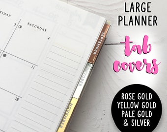 Large Tabs, Large Month Tabs, Large Planner Tab Covers, Foiled Tabs, Tab Cover Stickers