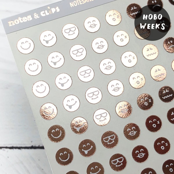 Hobonichi Weeks Mood Stickers, Tiny Stickers, Emoji Stickers, Foiled Stickers