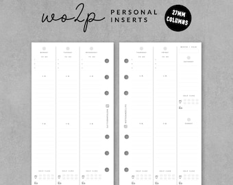 Printed Inserts, Personal Inserts, Planner Inserts, WO2P, Ring Binder Planner, Minimalist Planner, 3 Month Planner Inserts, Undated