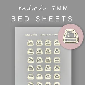 Bed Sheet Sticker, Linen Icon Sticker, Mini Planner Stickers, Functional Planner Stickers, Mini Icon Stickers