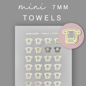 Towel Sticker, Towel Icon Sticker, Mini Planner Stickers, Functional Planner Stickers, Mini Icon Stickers