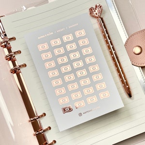 Foiled Money Icon Stickers: Planner Payday Stickers
