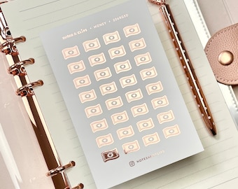 Foiled Money Icon Stickers: Planner Payday Stickers