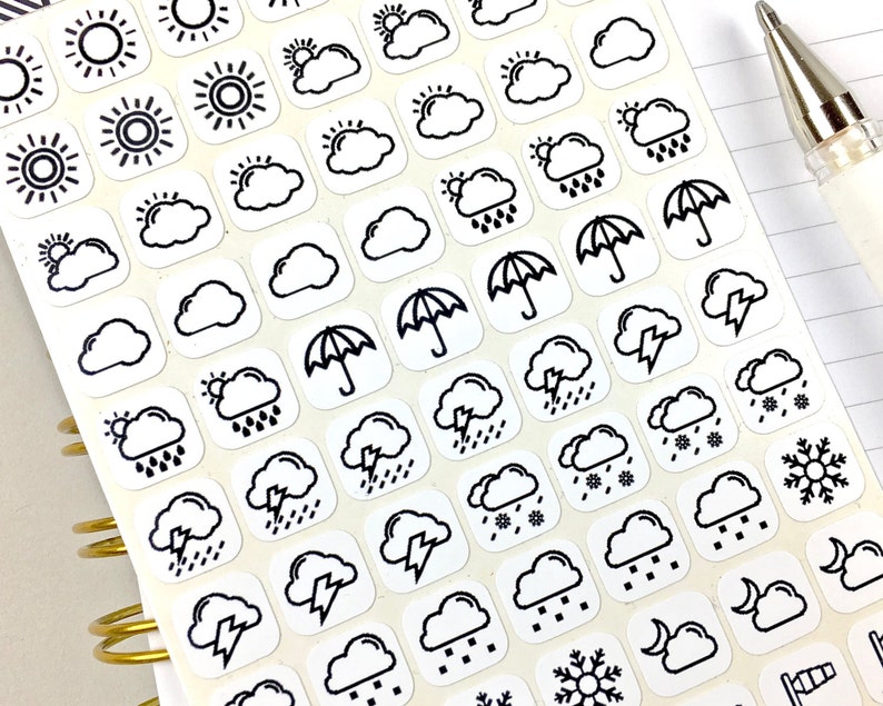 Weather Stickers Planner Stickers Bullet Journal Stickers - Etsy