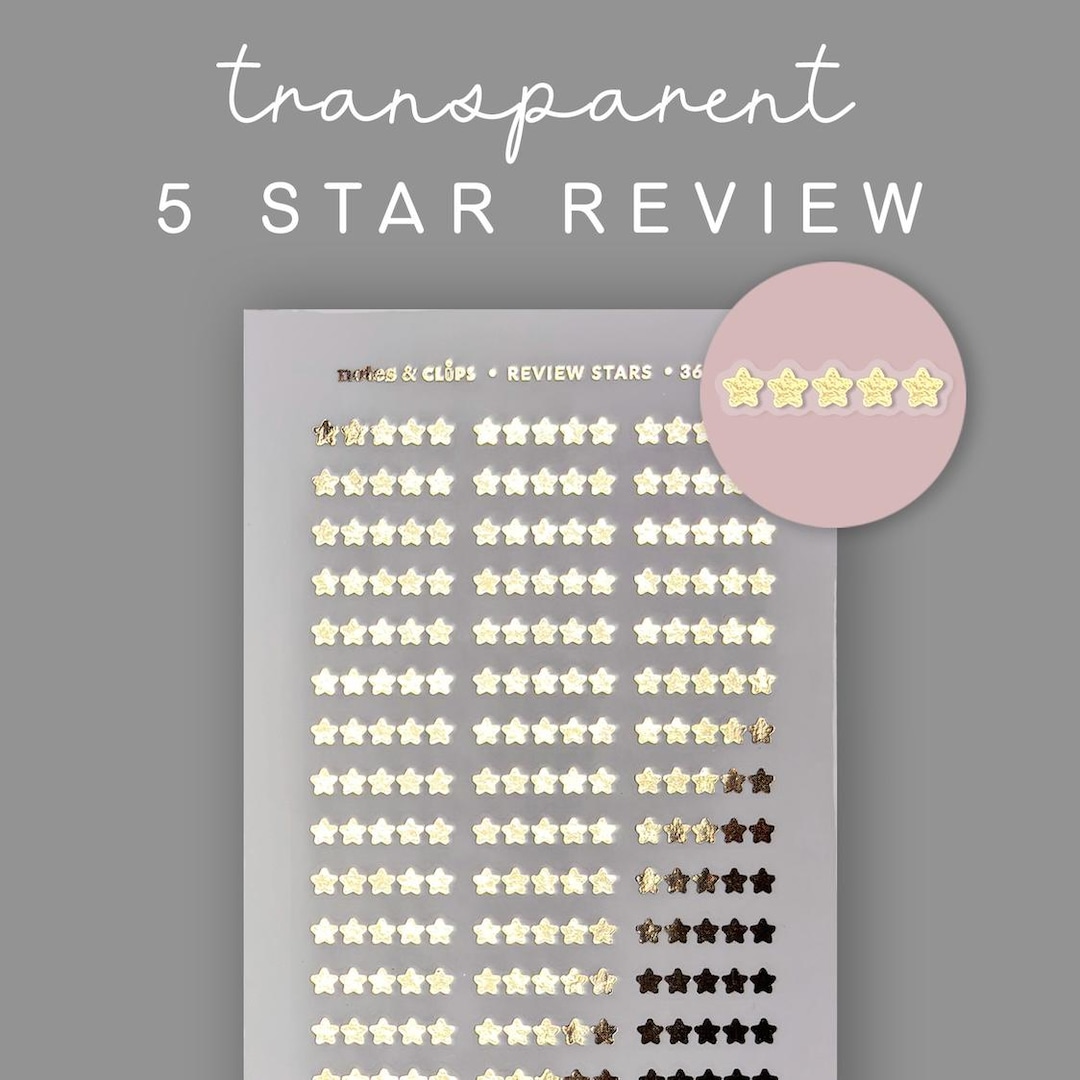 Foiled Star Rating Stickers - Clear or White Sticker Paper - Etsy