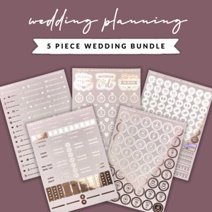 Foiled Appointment Stickers Wedding Planning Stickers 5 sheet bundle