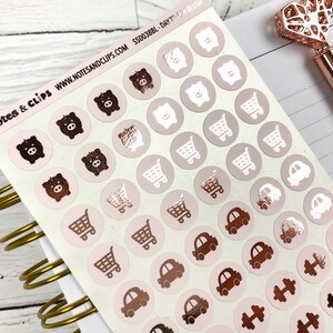 Icon Stickers - Sheet of 60 Blush Foiled Icon Stickers