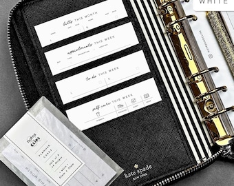 Pack of 8 Planner Cards - Black and White, Minimalistic Planner