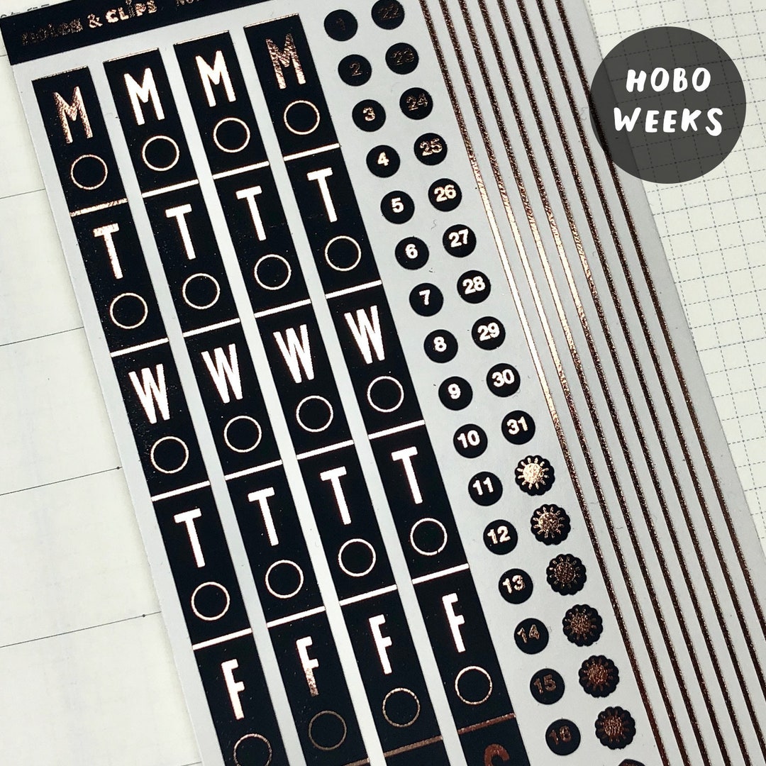 Hobonichi Weeks Day Covers Day Numbers Week Strips Foiled - Etsy