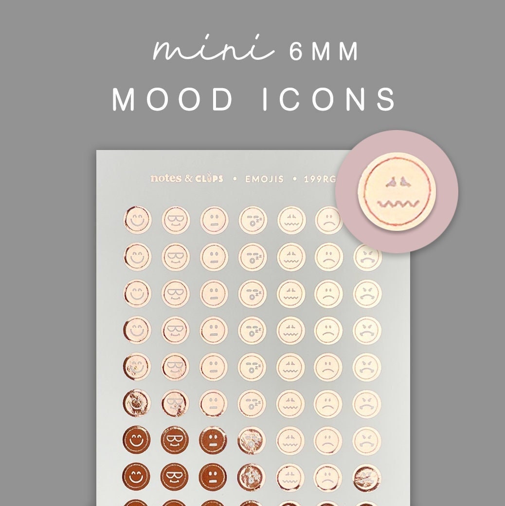 Mini Emoji Planner Stickers: Mood Icons - Etsy