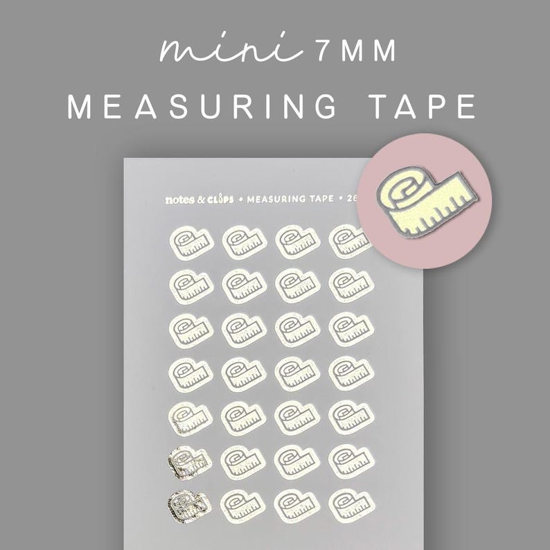 Measuring Device Sticker Foiled Measuring Tape Weight Loss Stickers - Etsy UK
