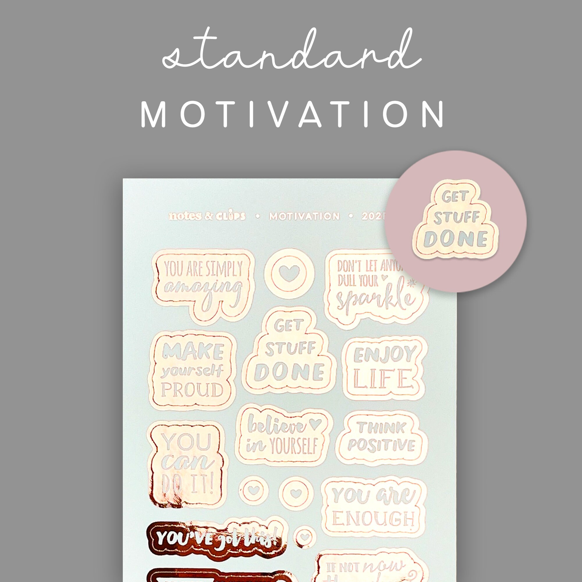 Foiled Motivational Planner Stickers - Etsy