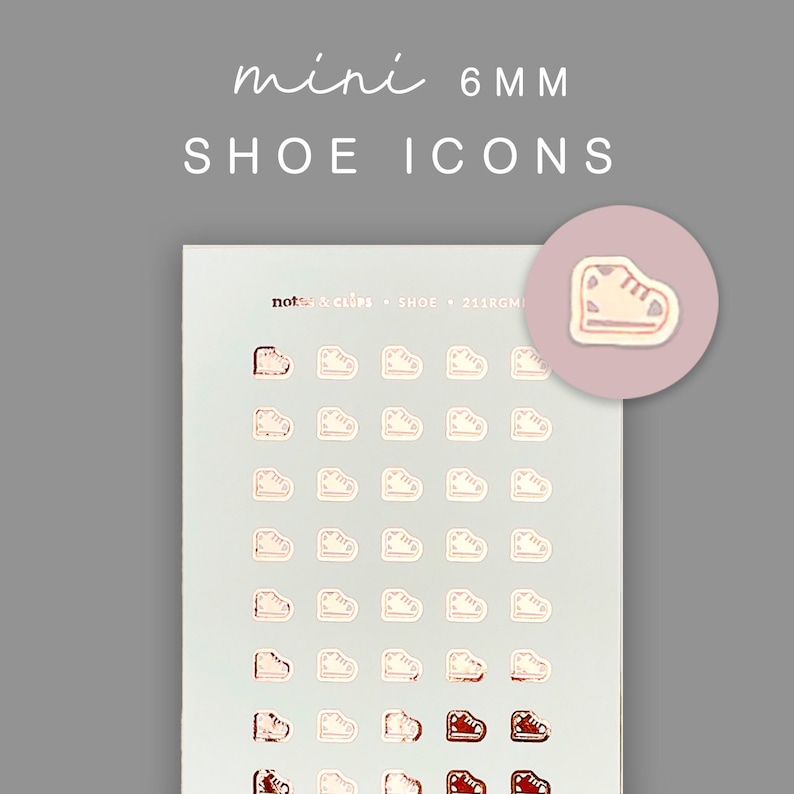 Mini Shoe Planner Stickers: 6mm Exercise Tracker Stickers - Etsy