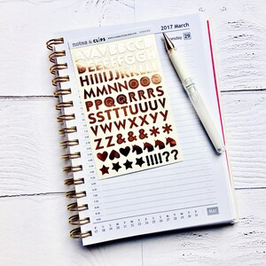 Rose Gold Alphabet Stickers: Planner Decorations, Foil Letter Stickers image 4
