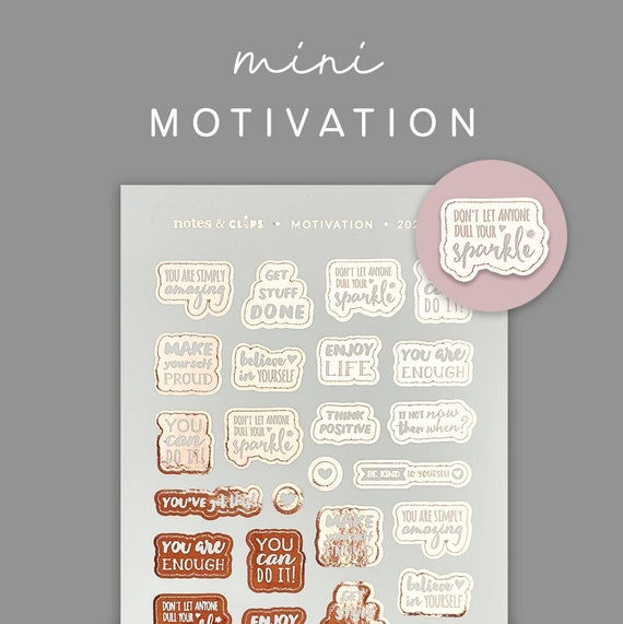 Mini Planner Stickers, Motivational Stickers, Decorative Planner Stickers, Mini  Stickers 