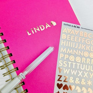 Rose Gold Alphabet Stickers: Planner Decorations, Foil Letter Stickers image 2